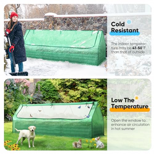 Galvanized Metal Raised Garden Bed with Cover 8x4x1 ft Y9713