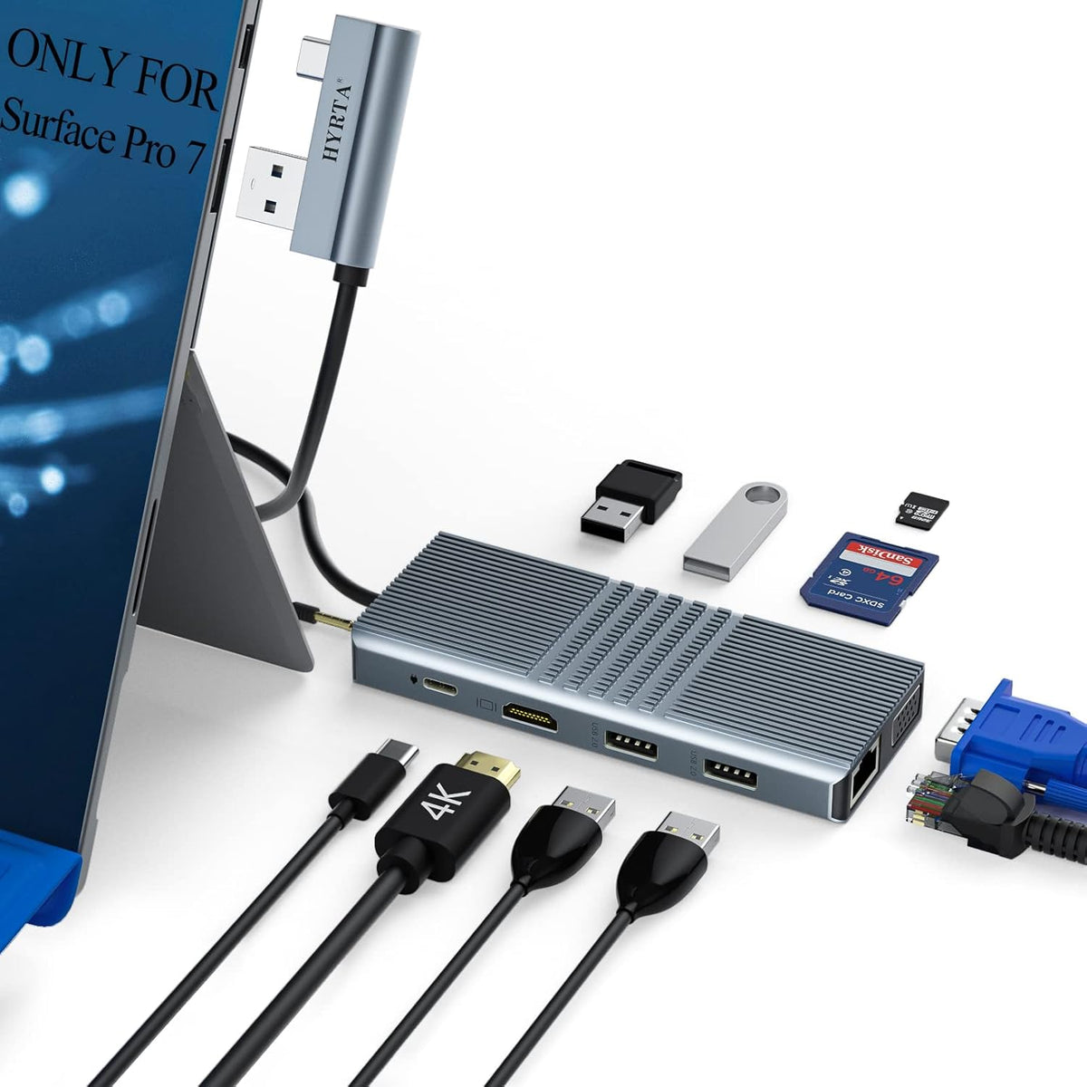 11 in 2 USB C Docking Station with HDMI VGA PD3.0 RJ45 USB2.0 USB3.0 Pack of 2 Z42541