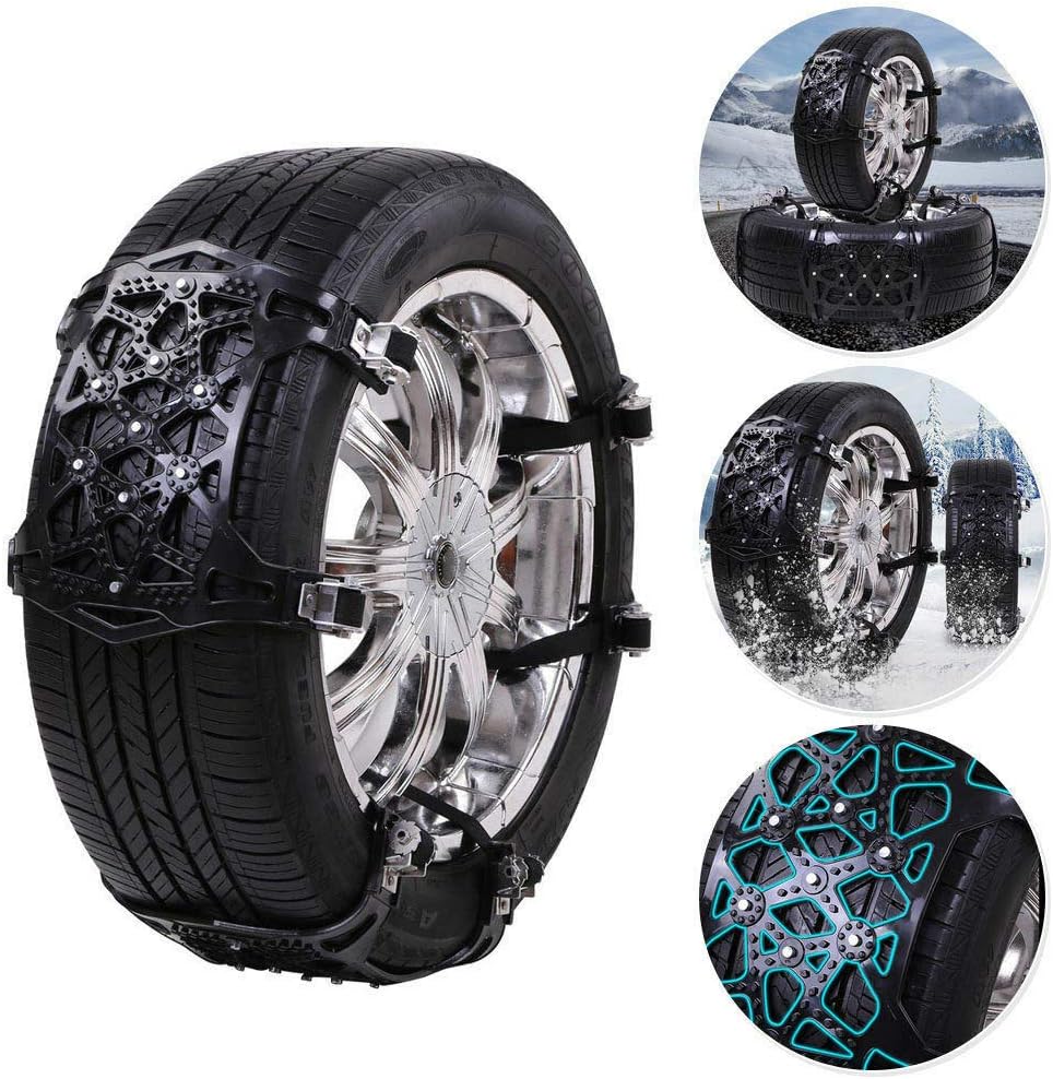 6pcs Universal Adjustable Emergency Traction Chains for 165-275mm Tires U71833