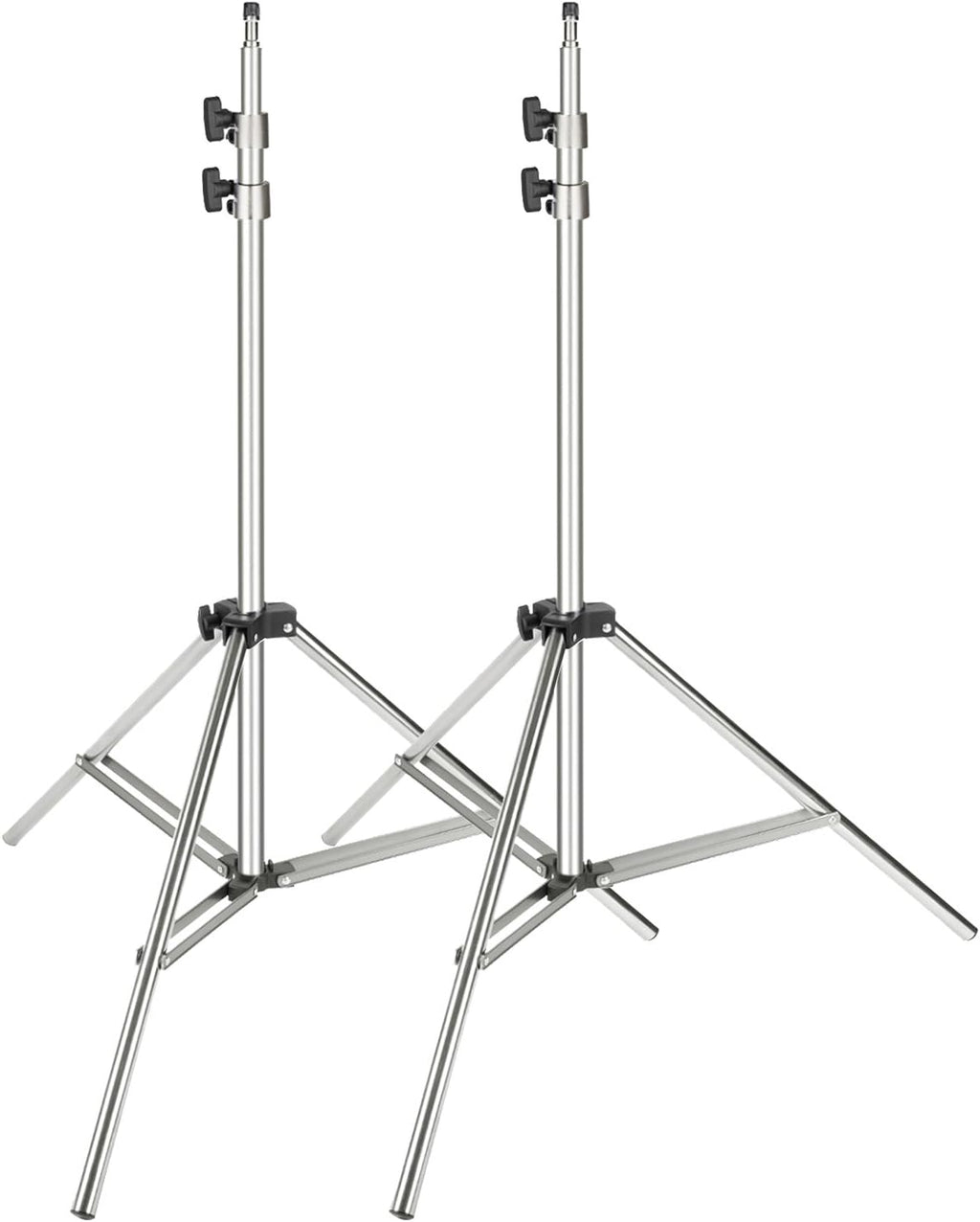 Stainless Steel Light Stand Silver 79 inches Foldable Heavy Duty Stand Pack of 2 Z869917