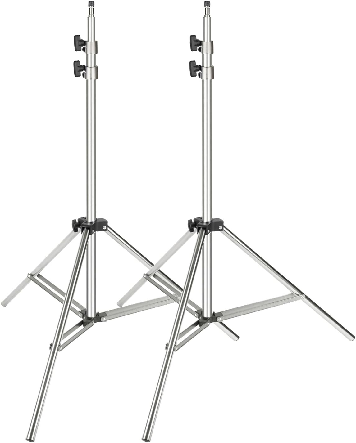 Stainless Steel Light Stand Silver 79 inches Foldable Heavy Duty Stand Pack of 2 Z869917