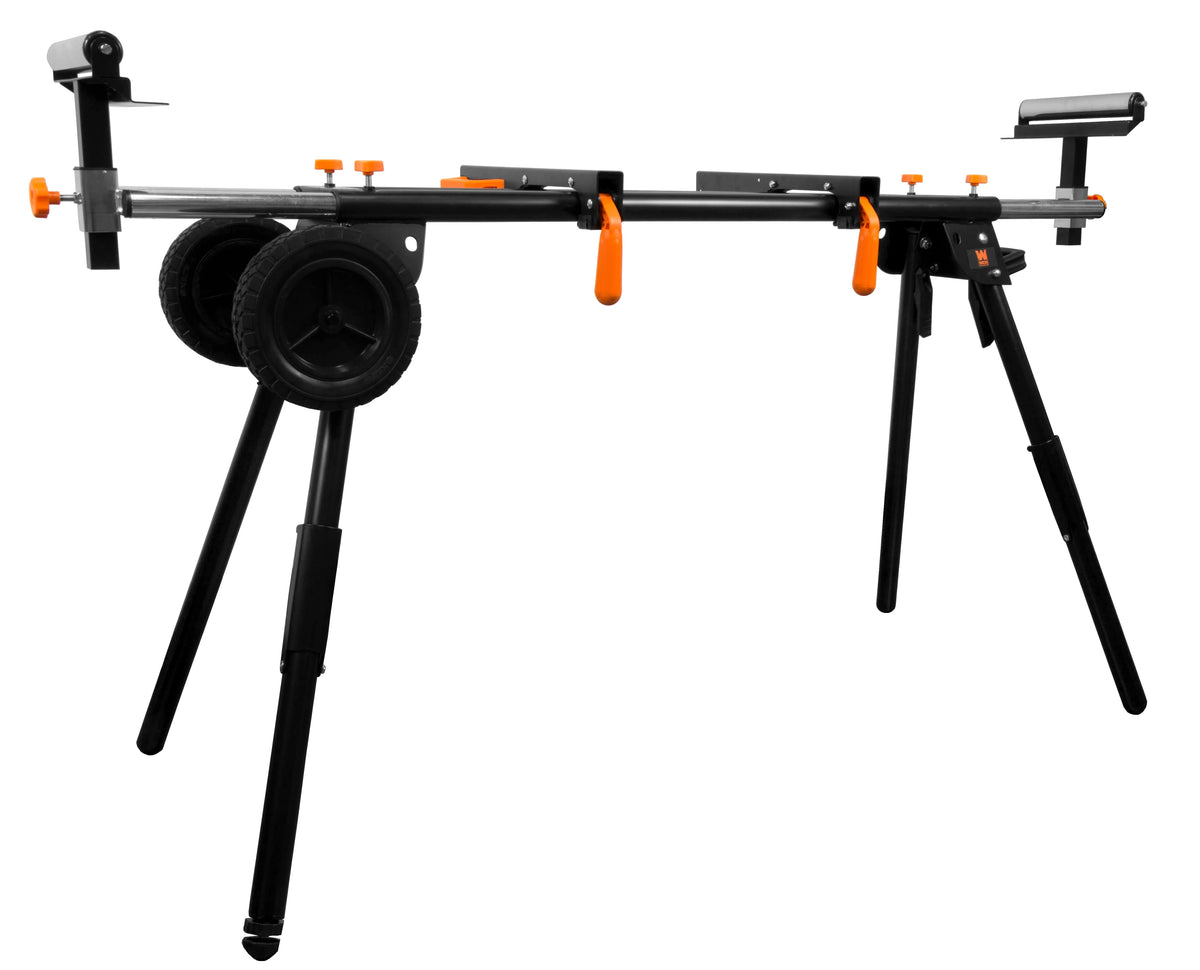 Collapsible Rolling Miter Saw Stand with 3 Onboard Outlets L7871