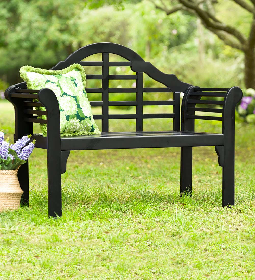 Black Eucalyptus Wood Garden Bench L86290