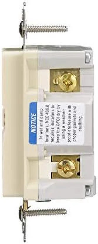 20 A Tamper and Weather Resistant Duplex GFCI Receptacle, Ivory F209344