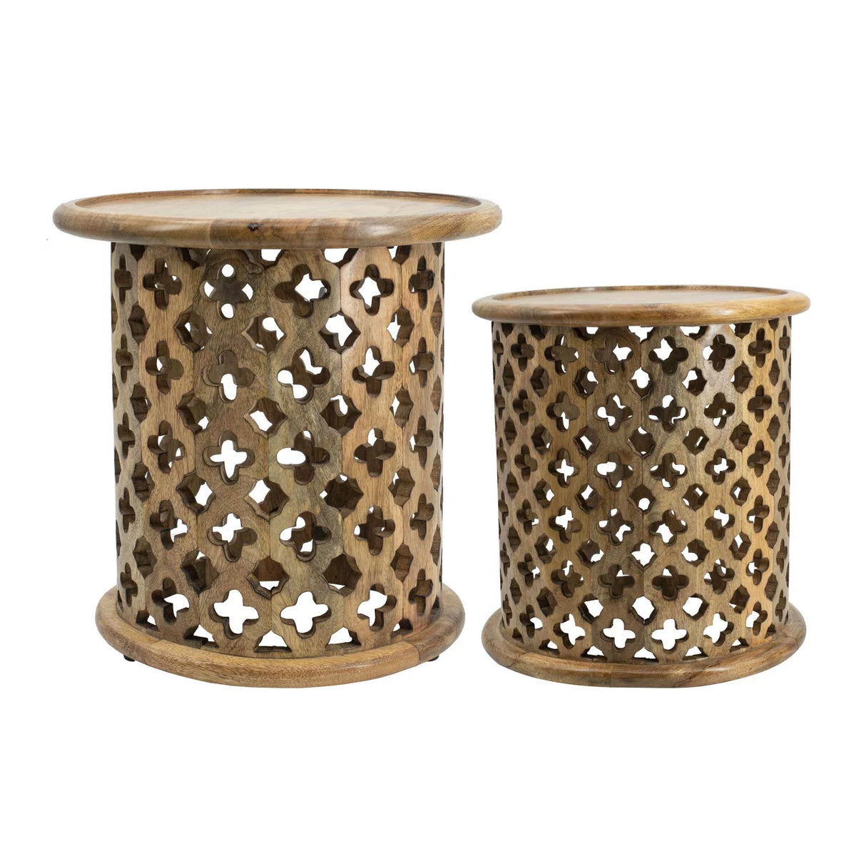 Natural Burn Set of 2 Side Table S1320