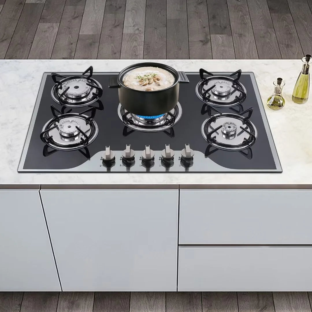 5 Burner Tempered Glass Gas Cooktop I822