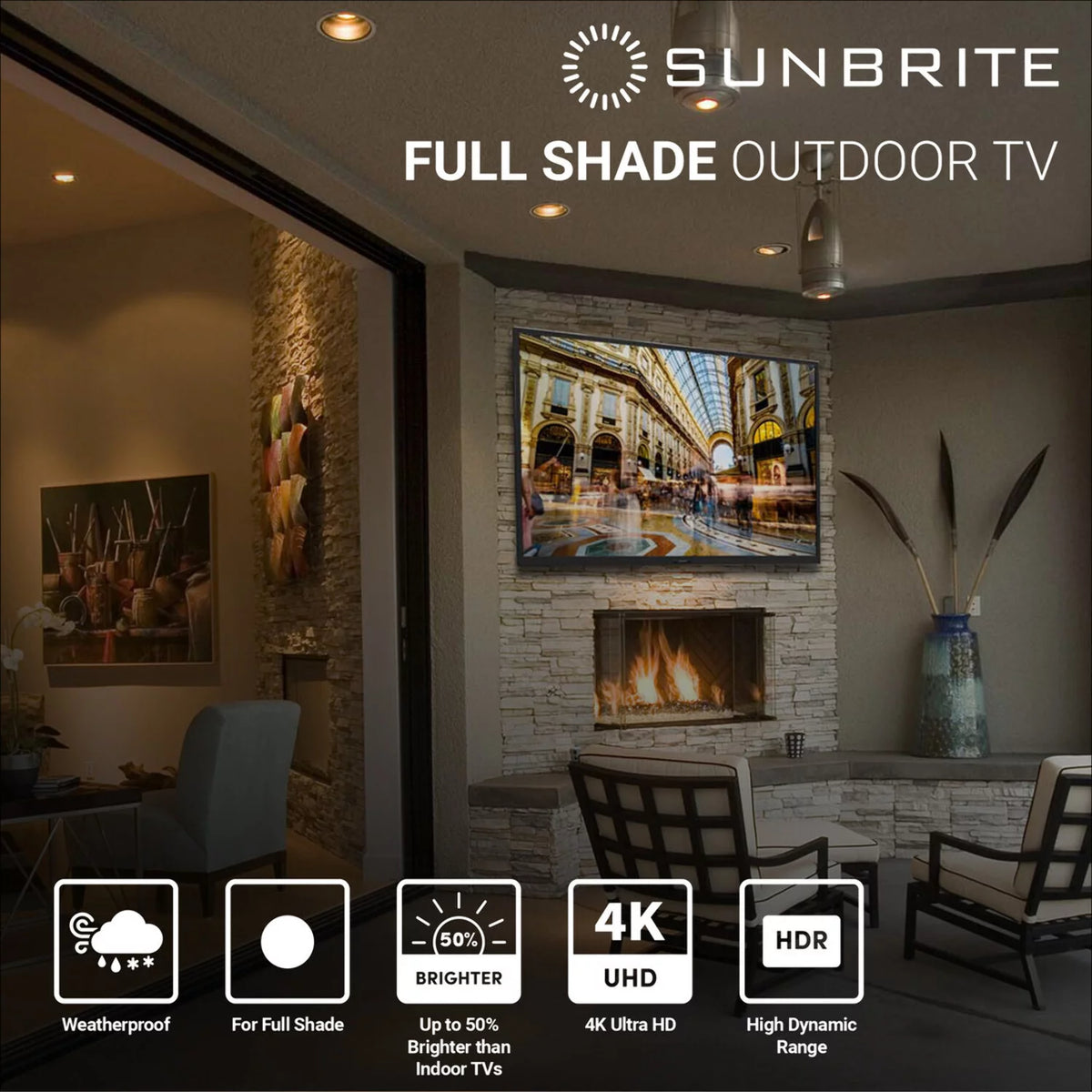 43-inch Full Shade Outdoor 4K Ultra HD HDR LED Weatherproof Television P704051