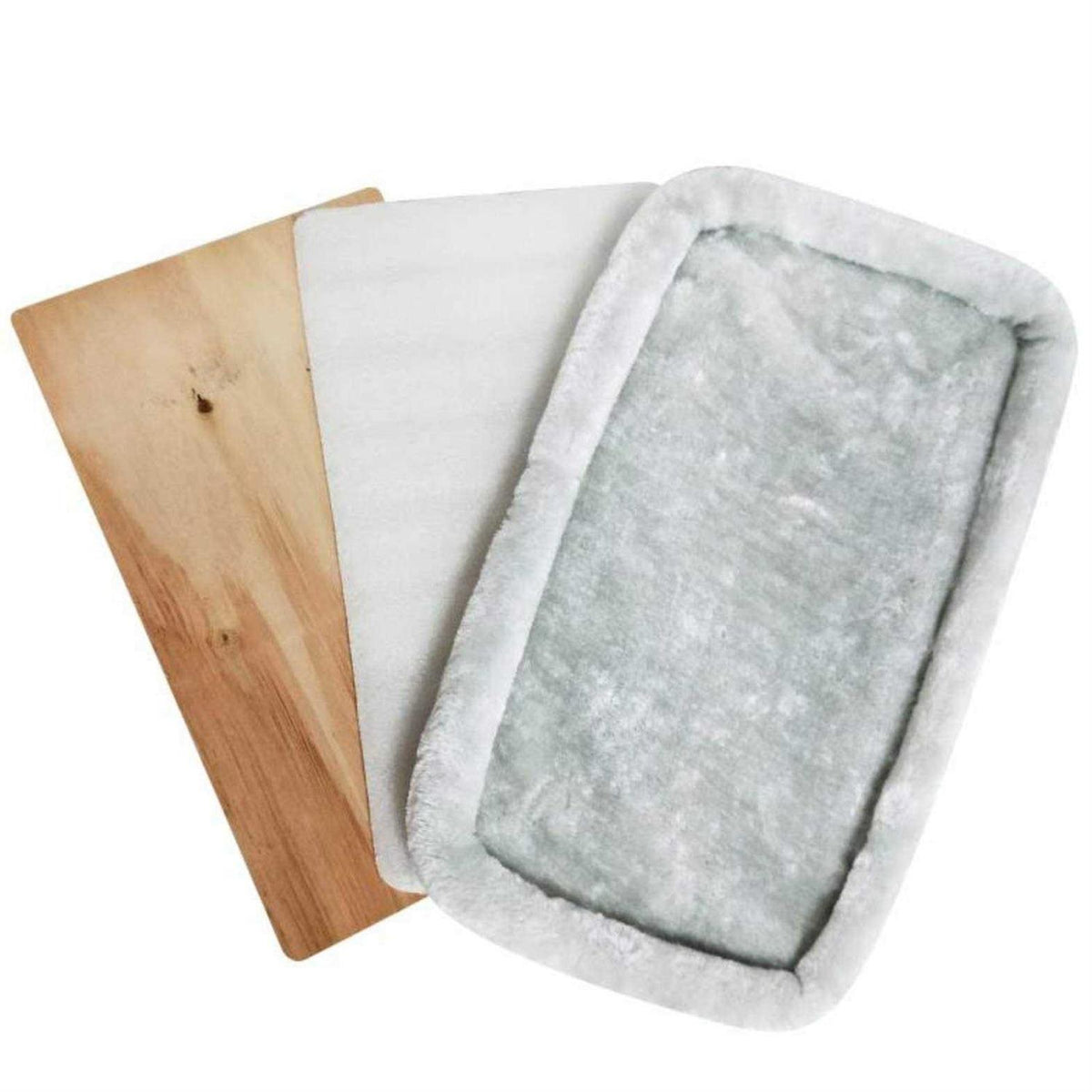 Pet Carrier Faux Fleece Pad with Plywood Base O74919