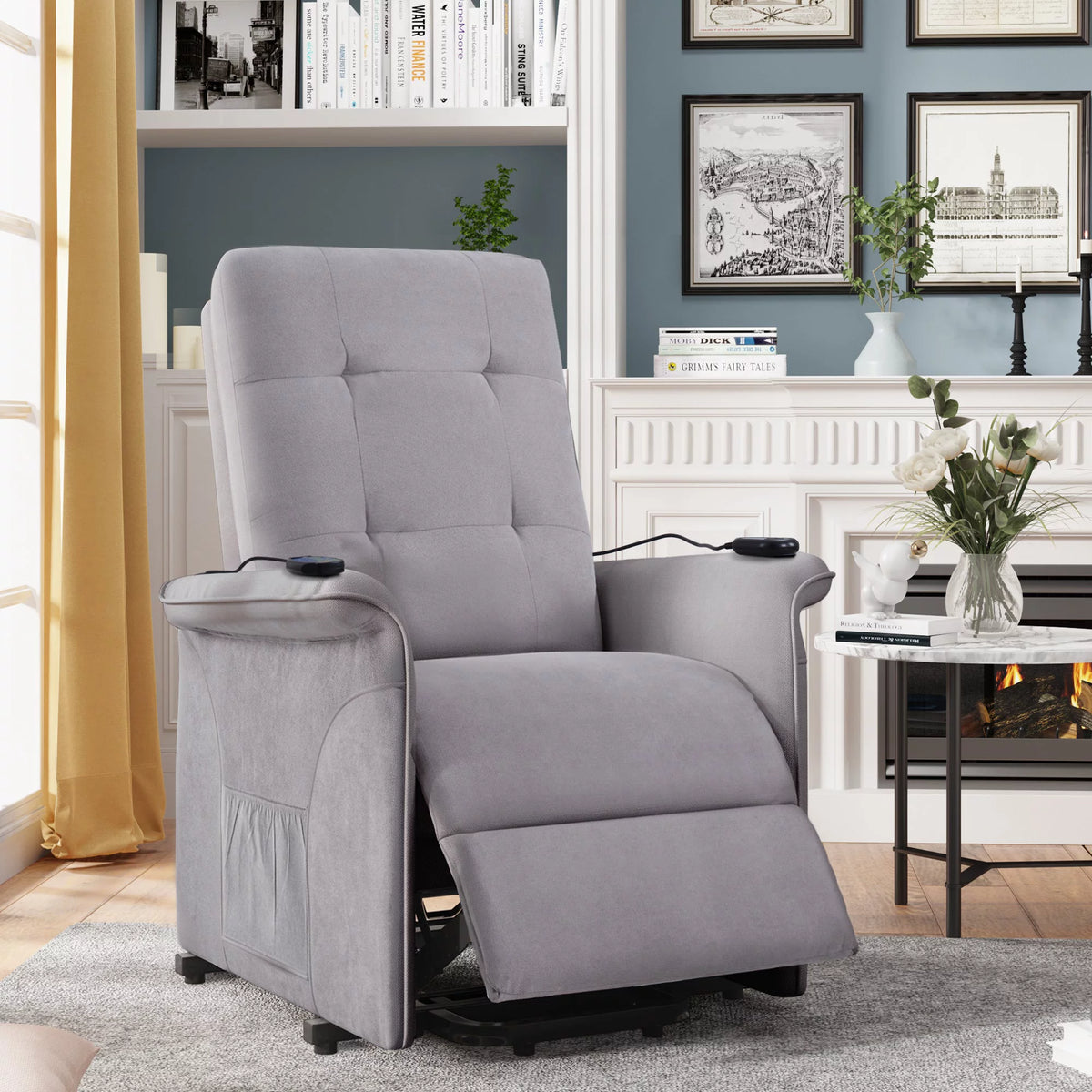 Power Lift Recliner Chair Light Gray C87010