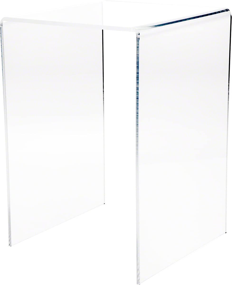 Clear Acrylic Vertical Square Display Riser, 13.5 H x 9 W x 9 D, Pack of 2 A462