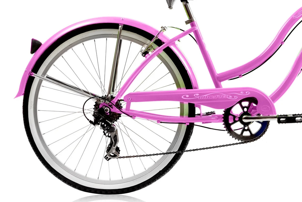 26 In. 7 Speed Beach Cruiser with Fender - Pink L418595