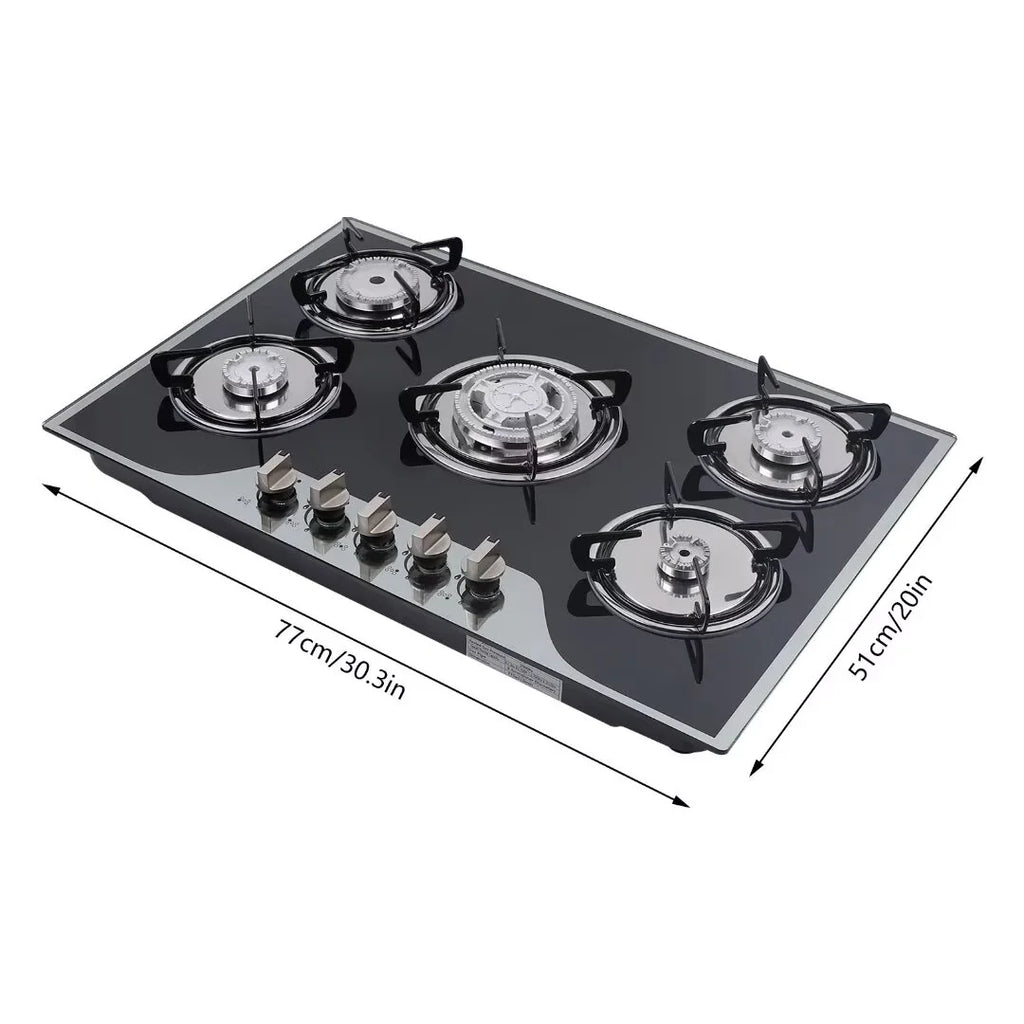 5 Burner Tempered Glass Gas Cooktop I822