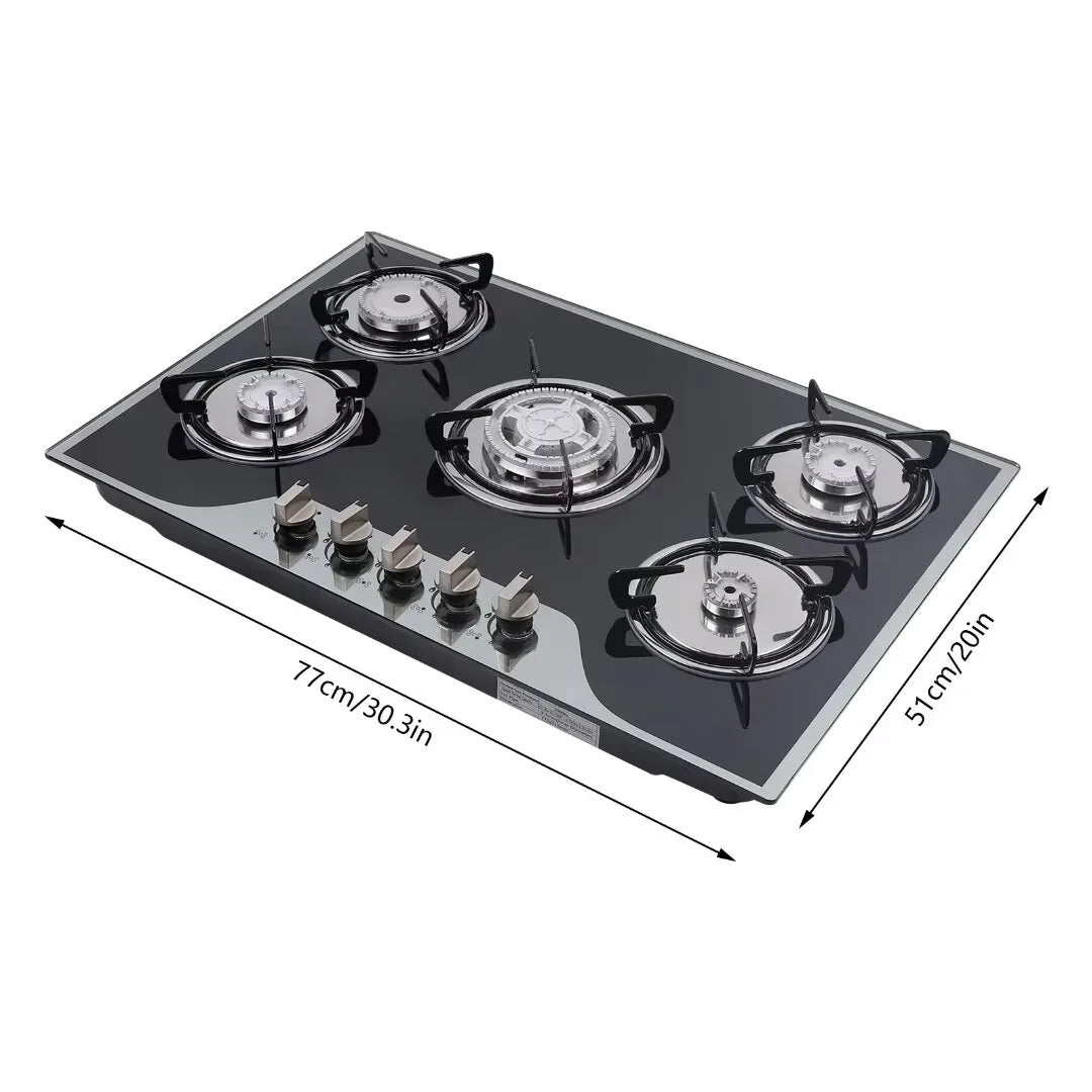 5 Burner Tempered Glass Gas Cooktop I822