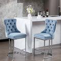 Light Blue Counter Height Bar Stools Set of 2 K608