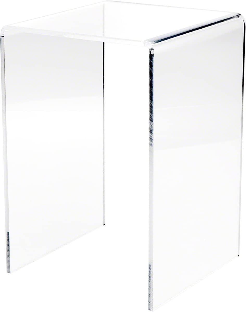 Clear Acrylic Vertical Square Display Riser, 13.5 H x 9 W x 9 D, Pack of 2 A462