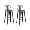 Steel Bar Stool, Rust - 2 count W272