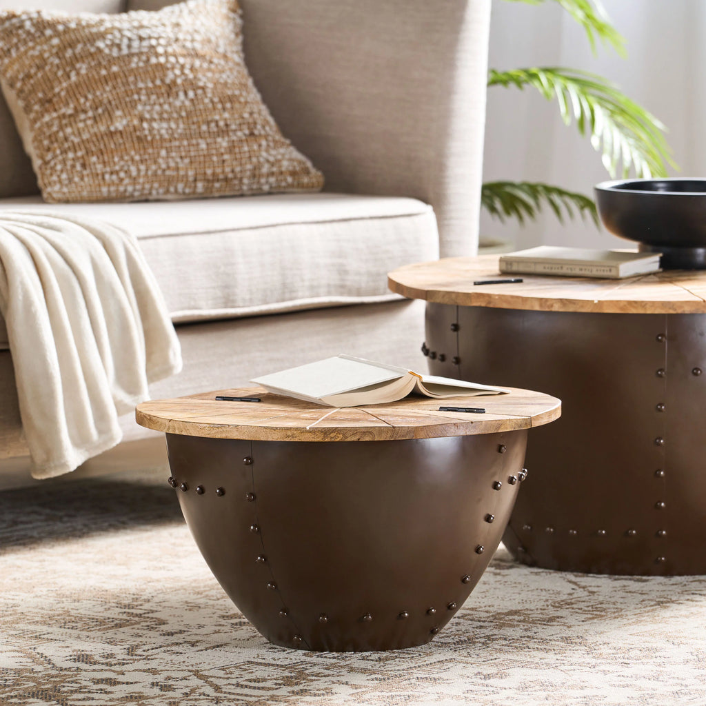 Handcrafted Mango Wood and Iron Accent Table Y550821