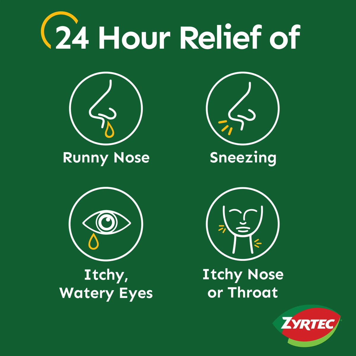 24 Hour Allergy Relief Tablets 10 mg Cetirizine HCl 60 Ct U22790