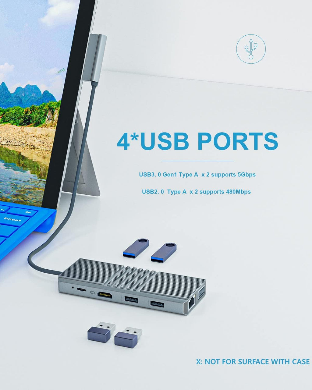 11 in 2 USB C Docking Station with HDMI VGA PD3.0 RJ45 USB2.0 USB3.0 Pack of 2 Z42541