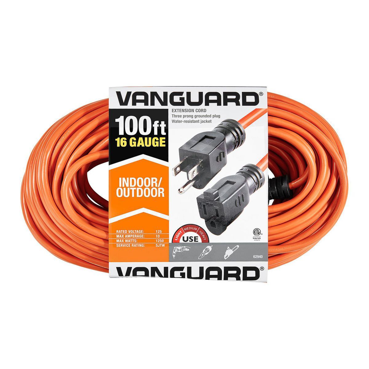 100 ft. 16/3 Gauge Indoor/Outdoor Extension Cord, Orange S55504