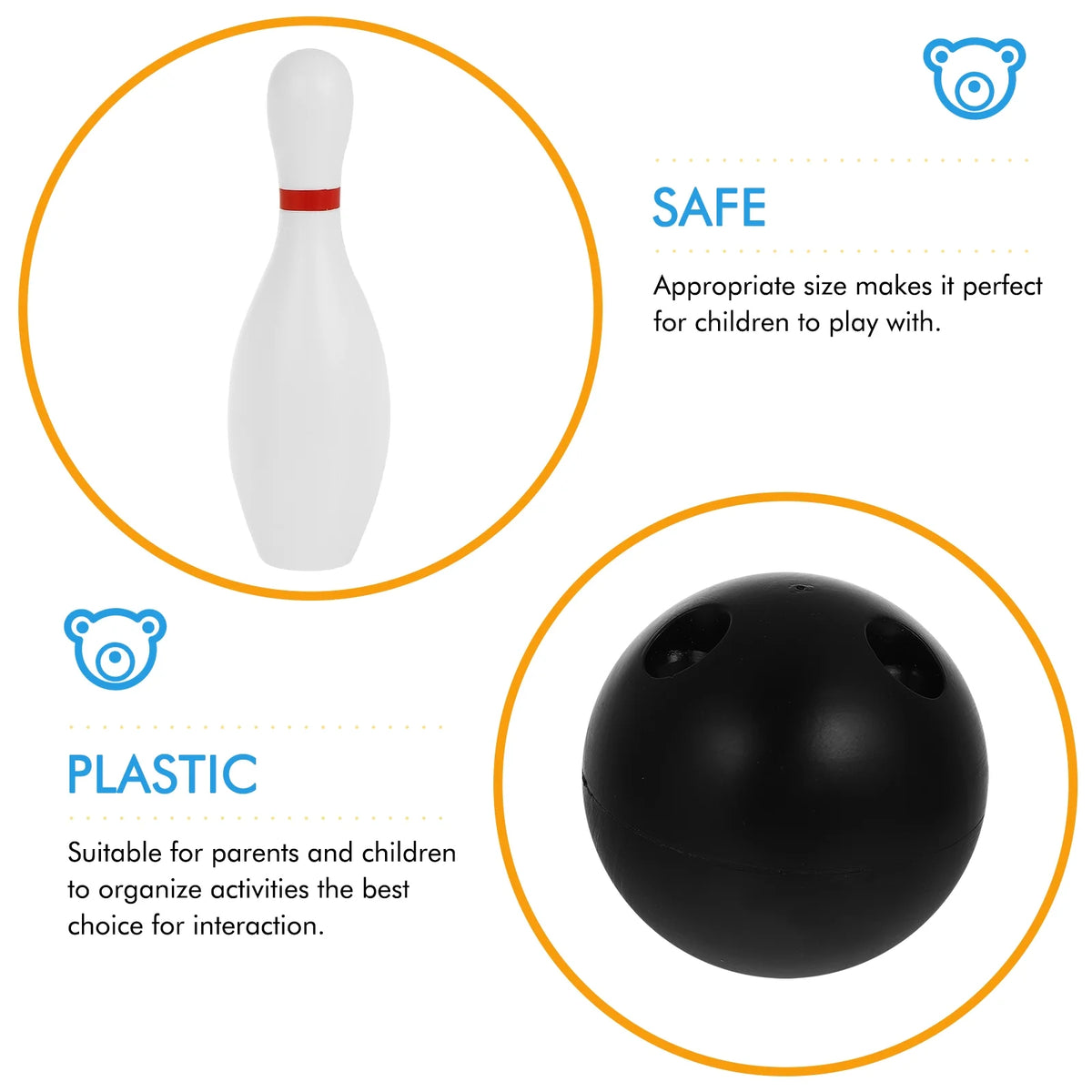 White Toddler Kids Bowling Game Set N2161