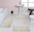 100% Cotton Tufted Bath Rugs, 4 Piece Set with Runner, Ivory E424274