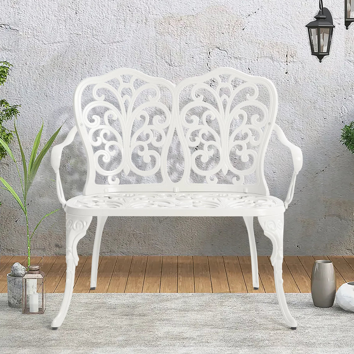 Black Cast Aluminium Garden Bench Z18856