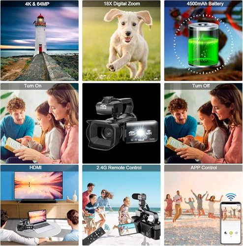 4K UHD Video Camera Camcorder with Mic E1198