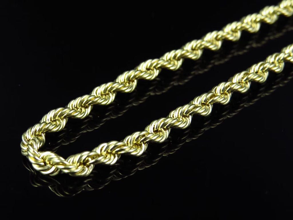 1/20th 10K Yellow Gold Hollow Rope Chain M5468