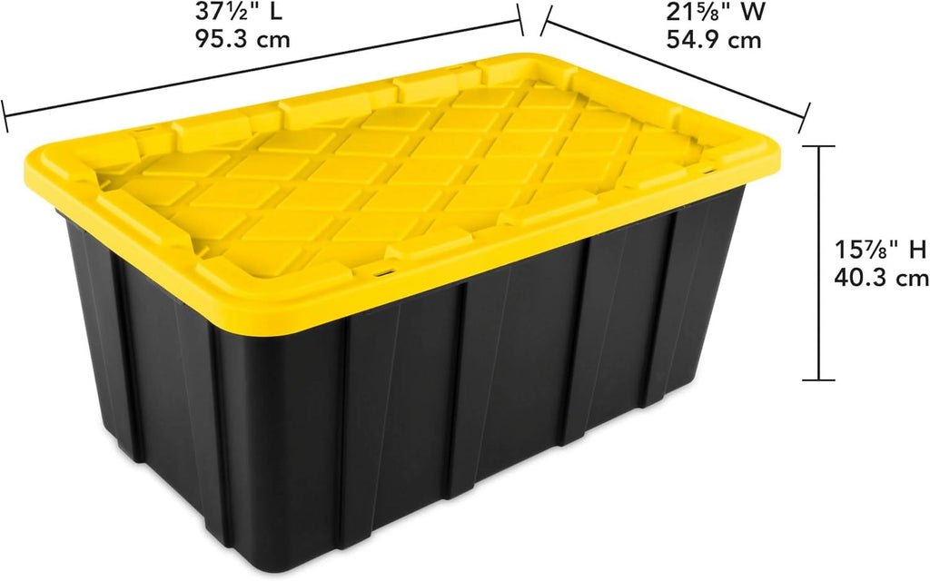 38 Gal Stackable Storage Bin with Lid, 4-Pack M748