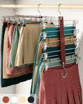 European Beechwood 5 Tier Skirt Hangers with Clips Q151