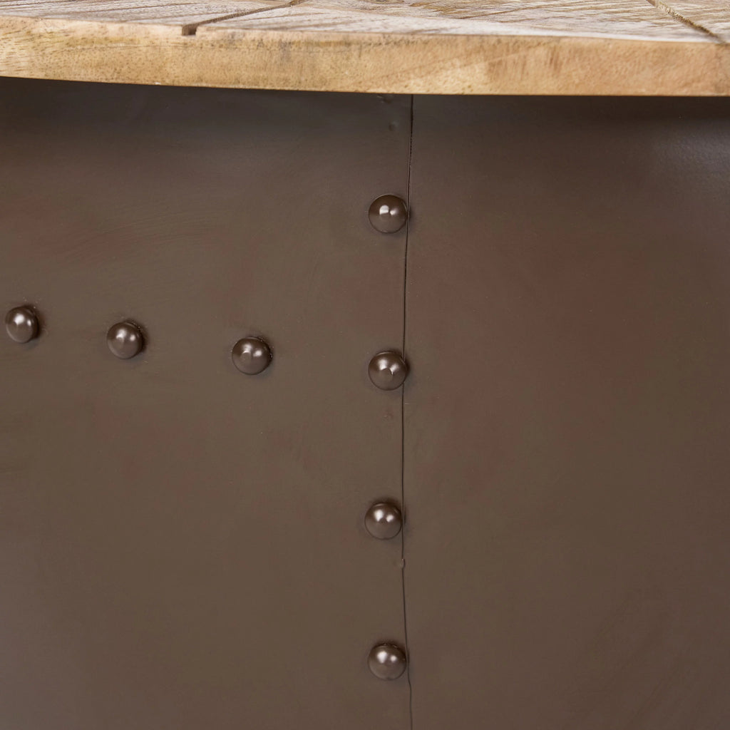 Handcrafted Mango Wood and Iron Accent Table Y550821