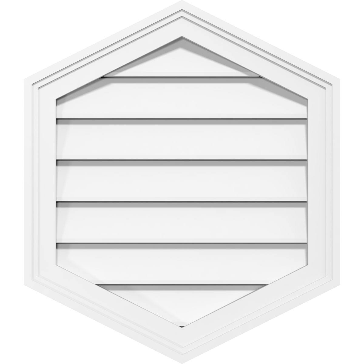 40x22W x 38x22H Vertical Peaked Surface Mount PVC Gable Vent G981