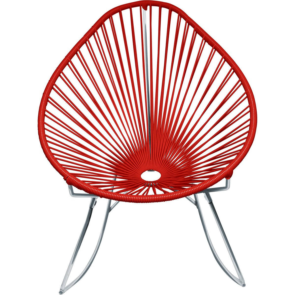 Chrome/Red Rocker Chair Z80161