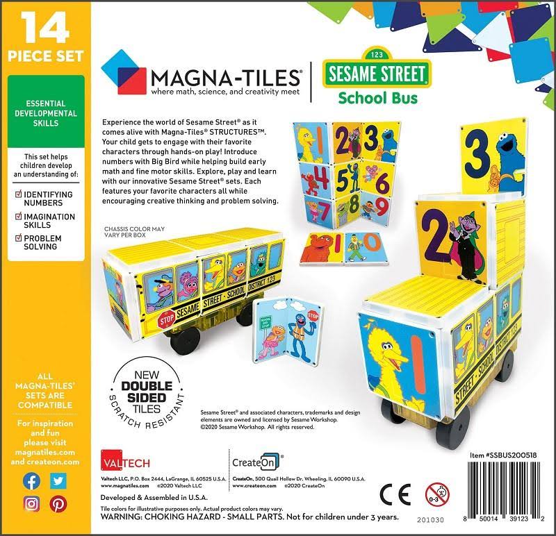 Sesame Street School Bus Magna-Tiles Structures D191