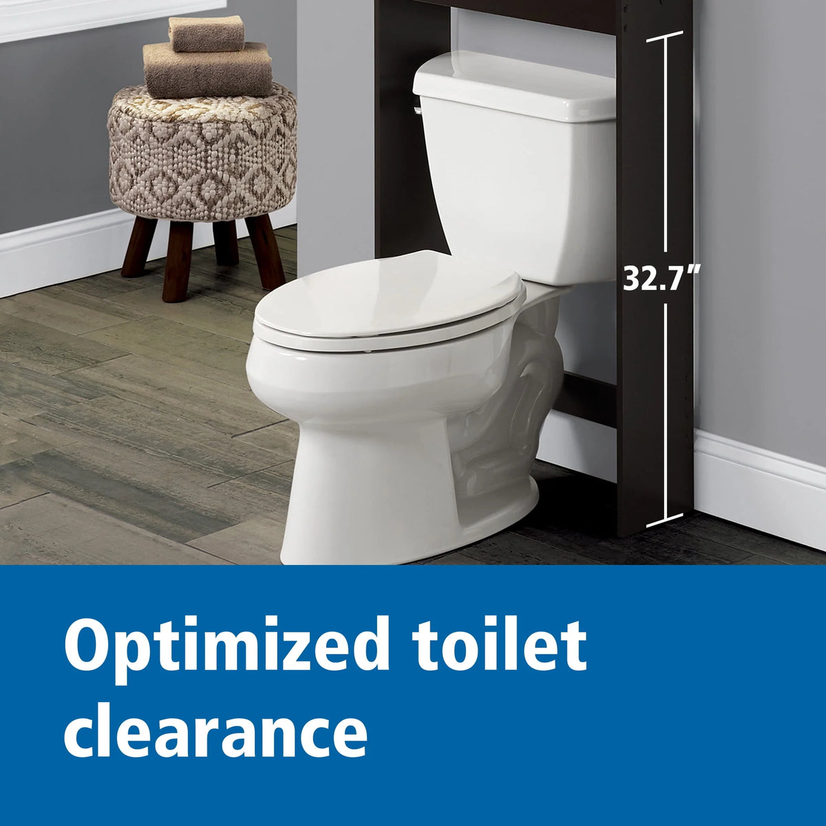 White 3-Shelf Bathroom Space Saver E779054
