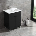 24 Black Bathroom Vanity Combo with Ceramic Sink and Chrome Faucet J34853