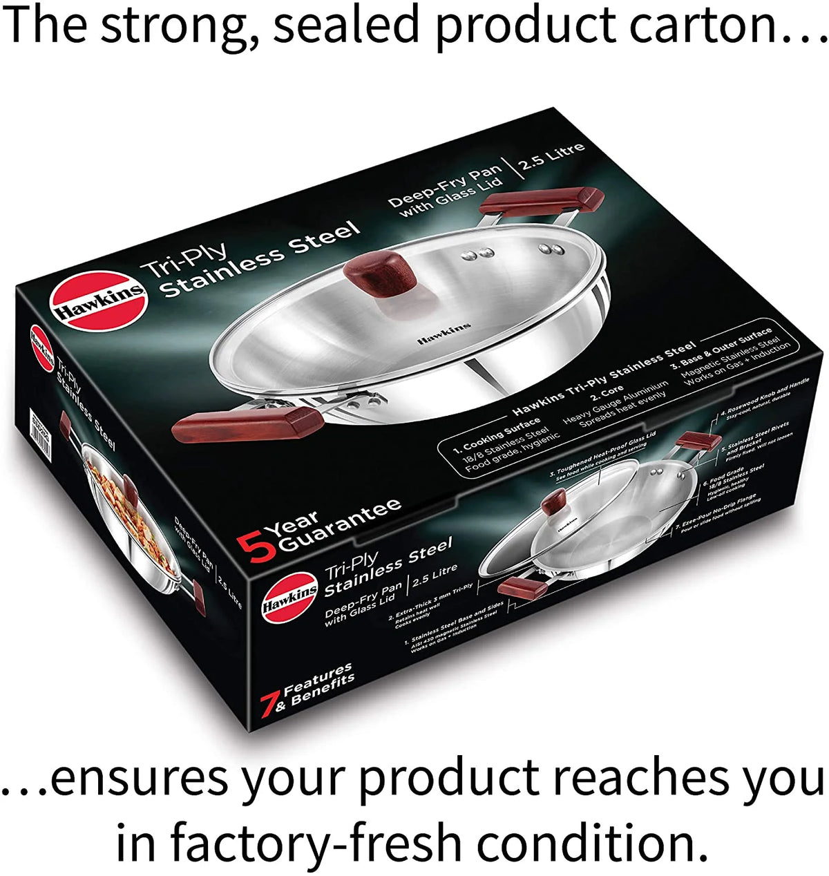Stainless Steel Deep Fry Pan 2.5 LTR with Lid A39137