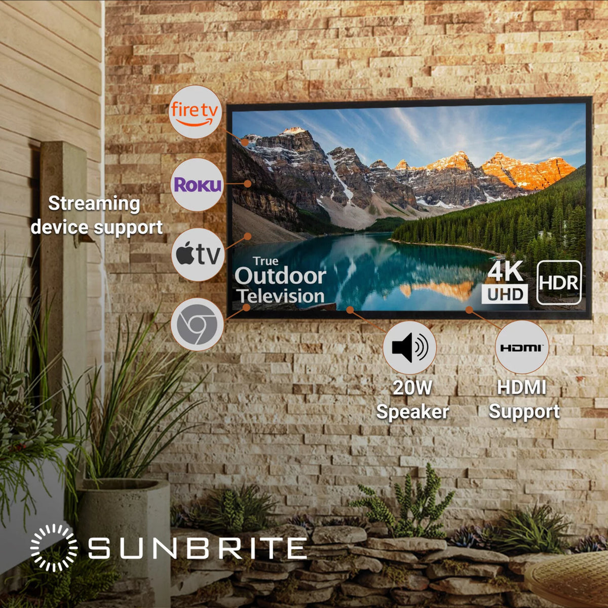 43-inch Full Shade Outdoor 4K Ultra HD HDR LED Weatherproof Television P704051