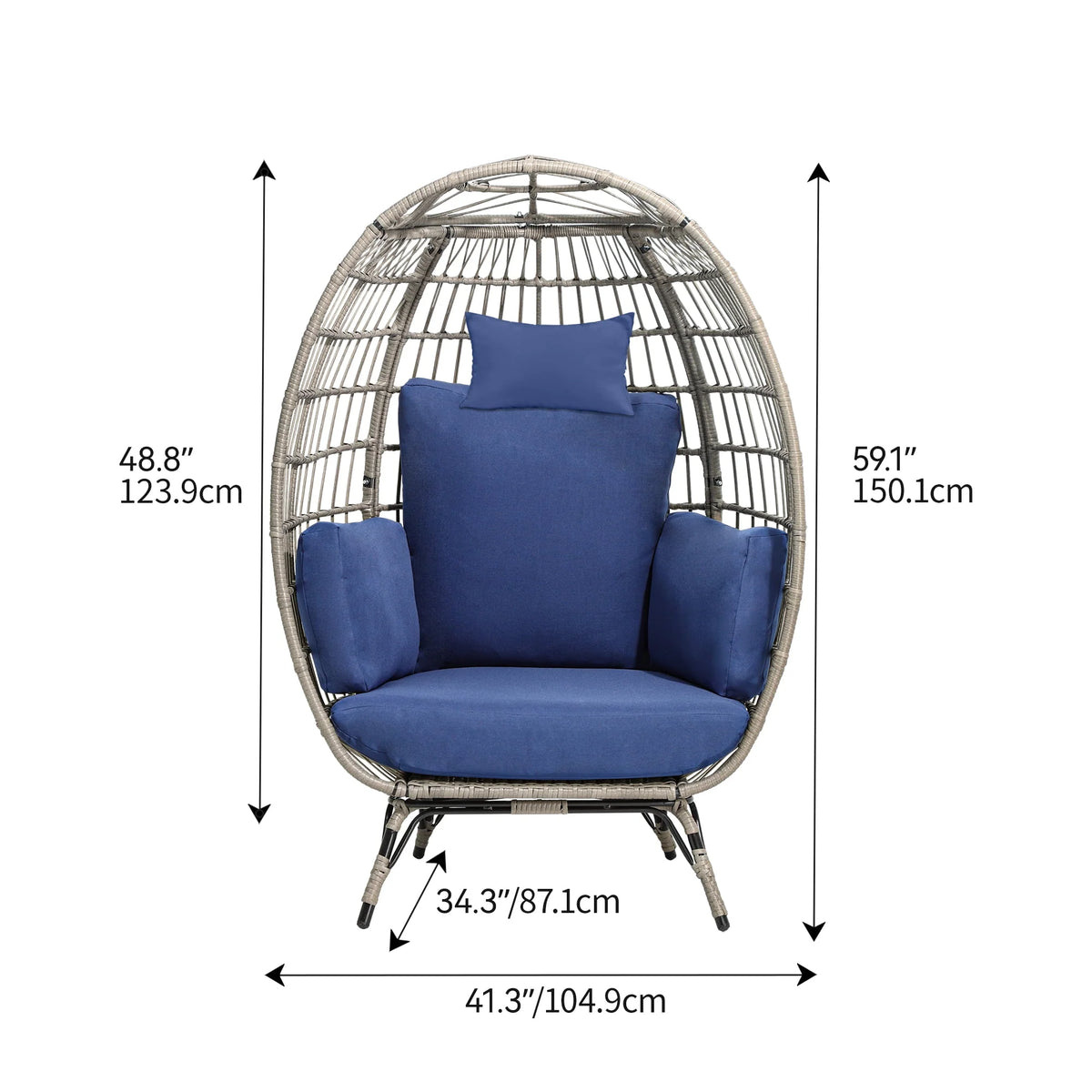 Egg Chair with Cushion Wicker PE Rattan O809