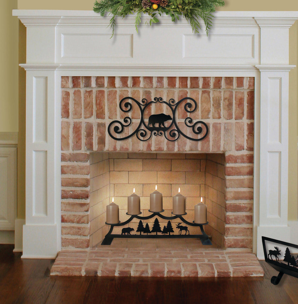 Pinecone Fireplace Pillar Candle Holder P14607
