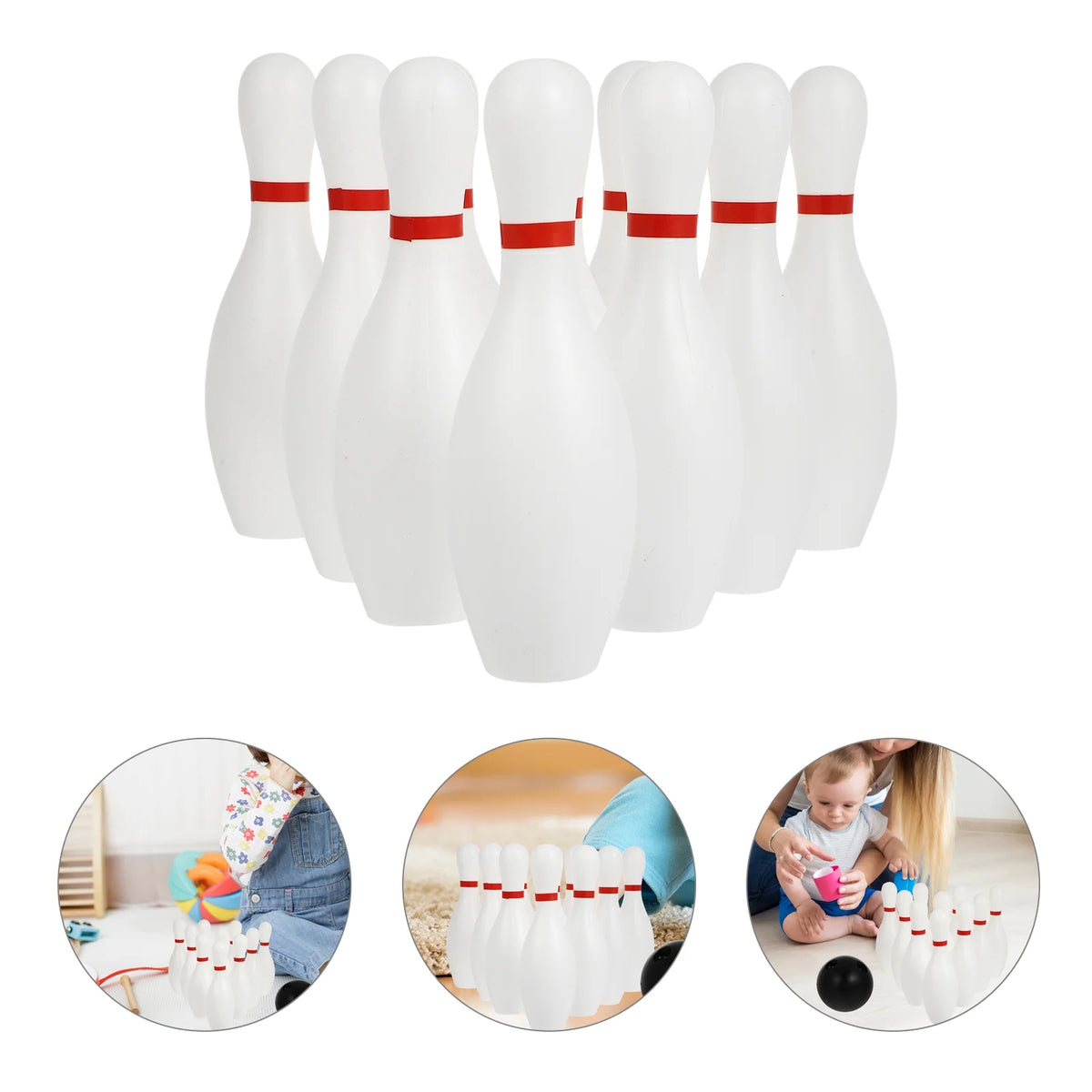 White Toddler Kids Bowling Game Set N2161