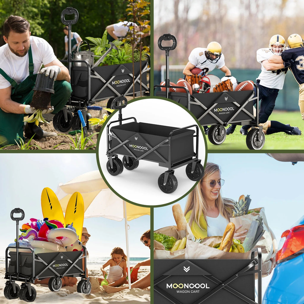 Foldable Electric Beach Cart with Side Pockets J6137