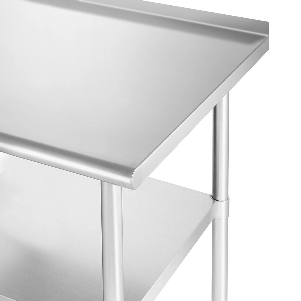 NSF Stainless-Steel Commercial Work Table with Backsplash - 30 x 72 Inches R36253