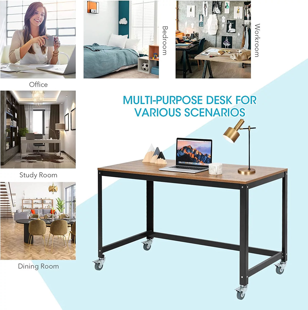 Mobile Desk with 4 Wheels I88335