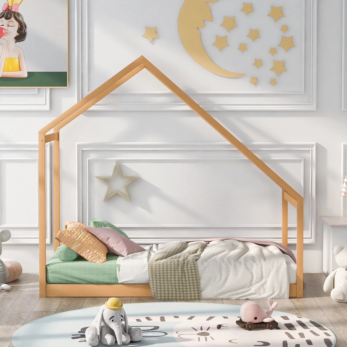 Twin Size Wooden House Bed C879