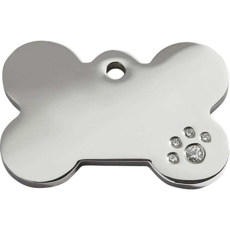 Diamante Pet ID Tag Bone S4804