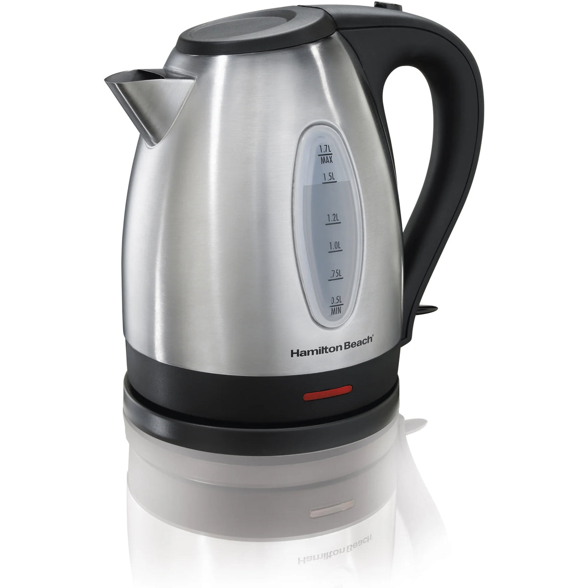 1.7-Liter Stainless Steel Electric Kettle, Black Accents G6601