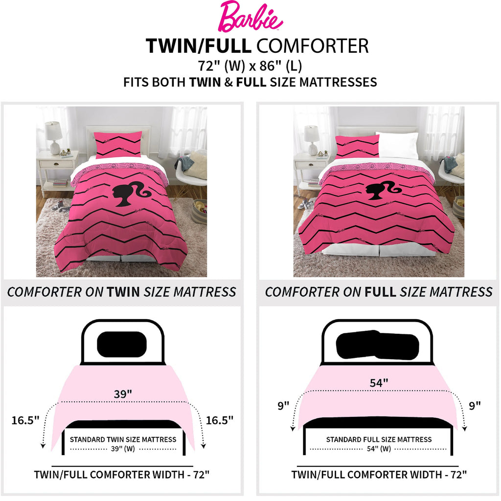 Pink Chevron Microfiber Twin Full Comforter Set A429
