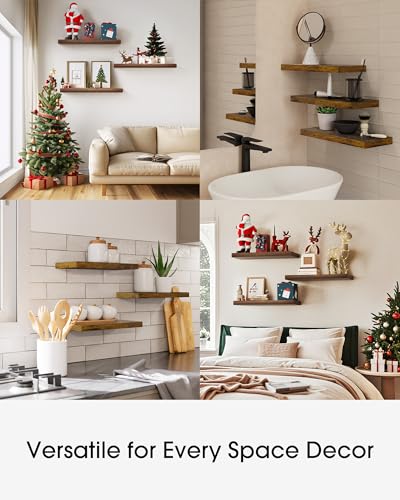 Black Set of 3 16in Floating Wall Shelves N8803